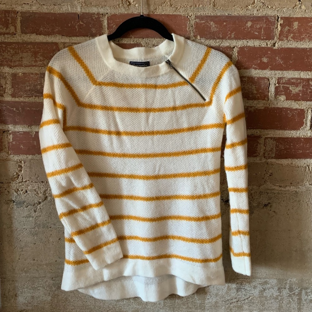 Mustard and cream striped top
